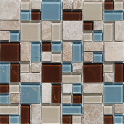 Tesoro Tesoro Stone & Glass - Puzzle Blend Mosaic Puzzle Blend Tile & Stone