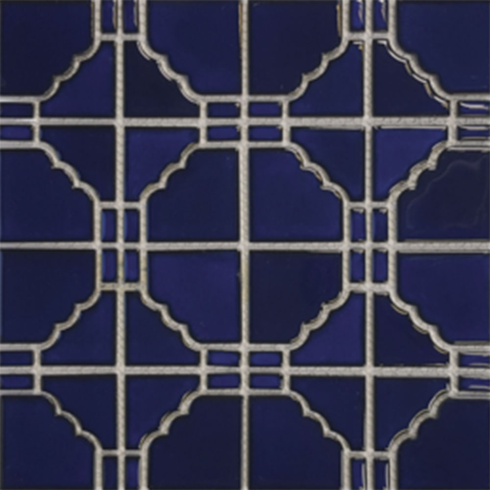 Tesoro Tesoro Sunburst Mosaic Cobalt Blue Tile & Stone