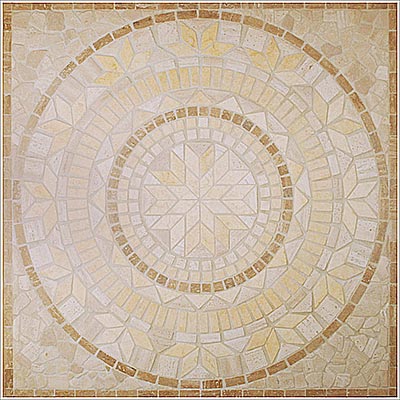 Tesoro Tesoro Square Tumbled Medallion 36 x 36 Marble and Travertine Santorini Tile & Stone