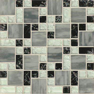 Tilecrest Tilecrest Ice Crackle Mosaic Matte Black Tile & Stone