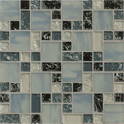 Tilecrest Tilecrest Ice Crackle Mosaic Gloss Gray Tile & Stone
